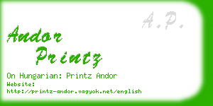 andor printz business card